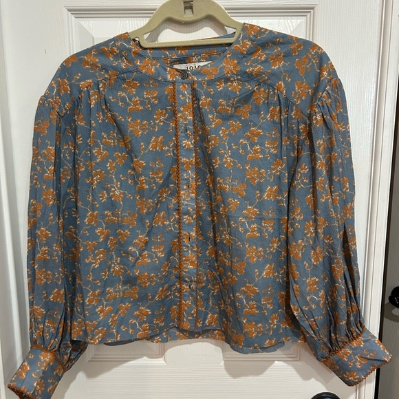Joie Splitneck Blaine Cotton Blouse xs - Picture 4 of 6